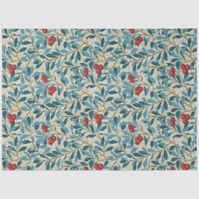 Papier Mousseline Arbre à fruits rouges, William Morris (Recto)