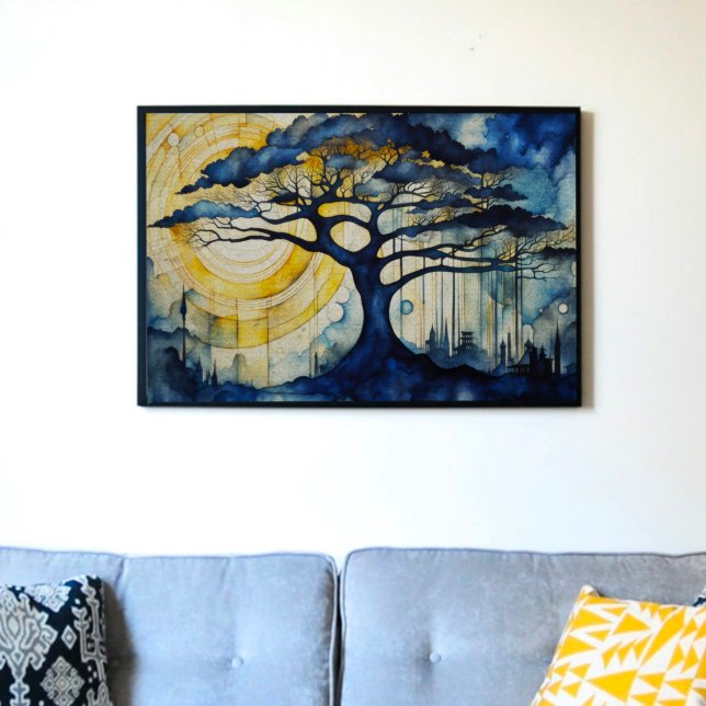 Papier Mousseline Arbre bleu dans le papier de papier de découpage c (Créateur téléchargé)