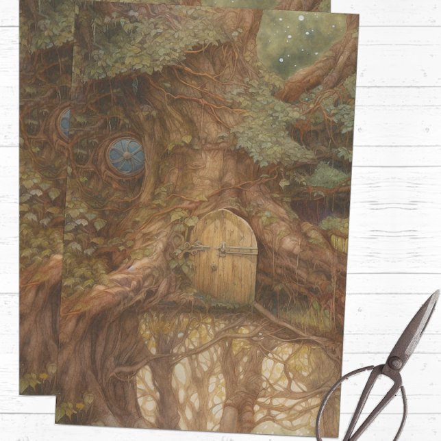 Papier Mousseline Arbre de Conte de Fée (Fairytale tissue paper for crafts or gift wrapping)