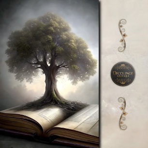Papier Mousseline Arbre de la connaissance découpage de livre