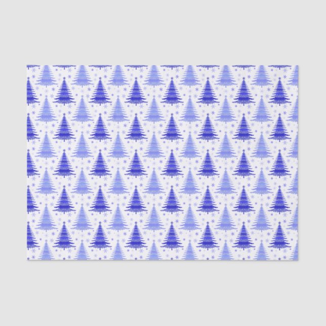 Papier Mousseline Arbre de Noël Blue Periwinkle Design Motif (Recto)