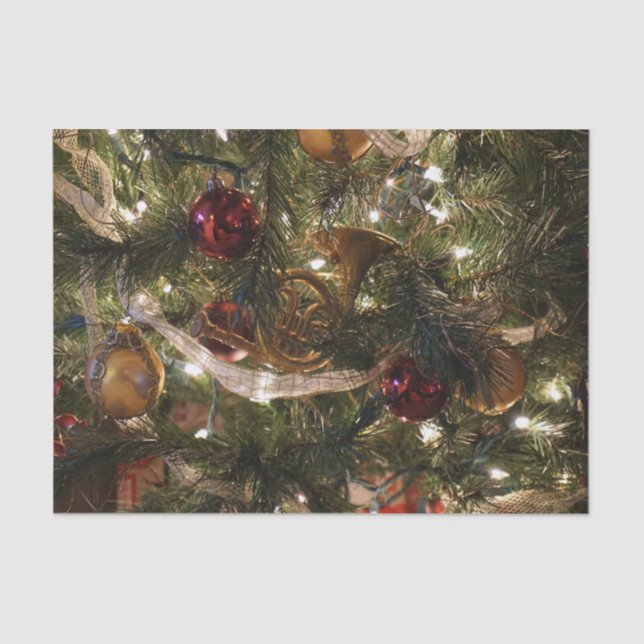 Papier Mousseline Arbre de Noël décoré (Recto)