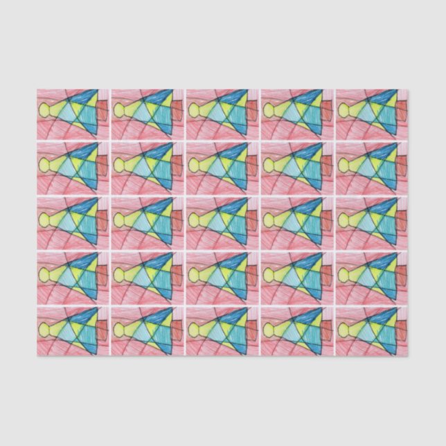 Papier Mousseline Arbre de Noël en verre souillé (Recto)