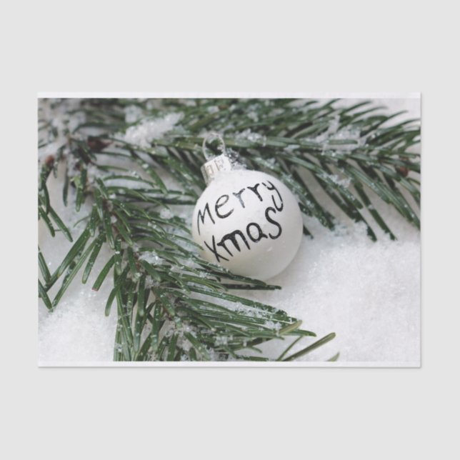 Papier Mousseline Arbre De Noël Et Balle (Recto)