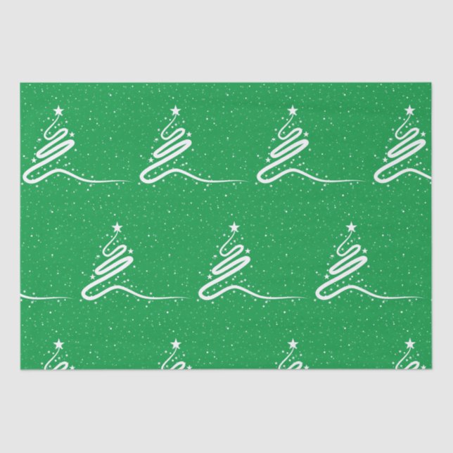 Papier Mousseline Arbre de Noël et neige (Recto)