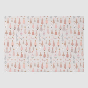 Papier Mousseline Arbre de Noël rose