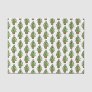 Papier Mousseline Arbre de Noël sur un panier d'osier Motif vacances