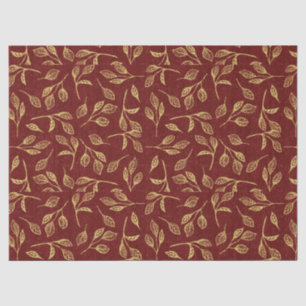 Papier Mousseline Arbre de Noël victorien moderne or Bourgogne rose