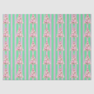 Papier Mousseline Arbre de Noël vintage Mint vert rose