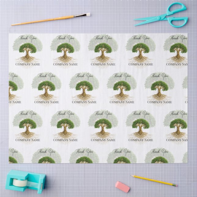 Papier Mousseline Arbre de vie Logo commercial Matériel promotionnel (Artisanat)