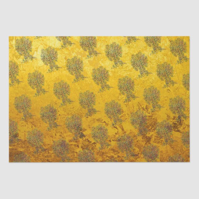 Papier Mousseline Arbre De Vie - Spirales Fruits Feuille 1 (Recto)