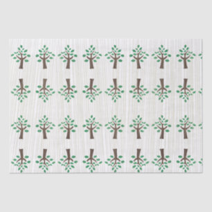 Papier Mousseline Arbre de vie Vert et Brown