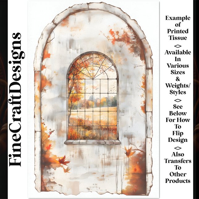 Papier Mousseline Arbres d'automne et Feuilles à travers la fenêtre  (Créateur téléchargé)