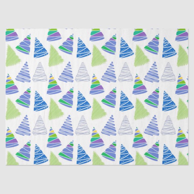 Papier Mousseline Arbres de Noël (Recto)