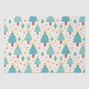 Papier Mousseline Arbres de Noël colorés et amusants