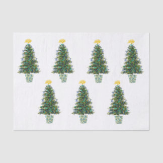 Papier Mousseline Arbres de Noël de thème de musique