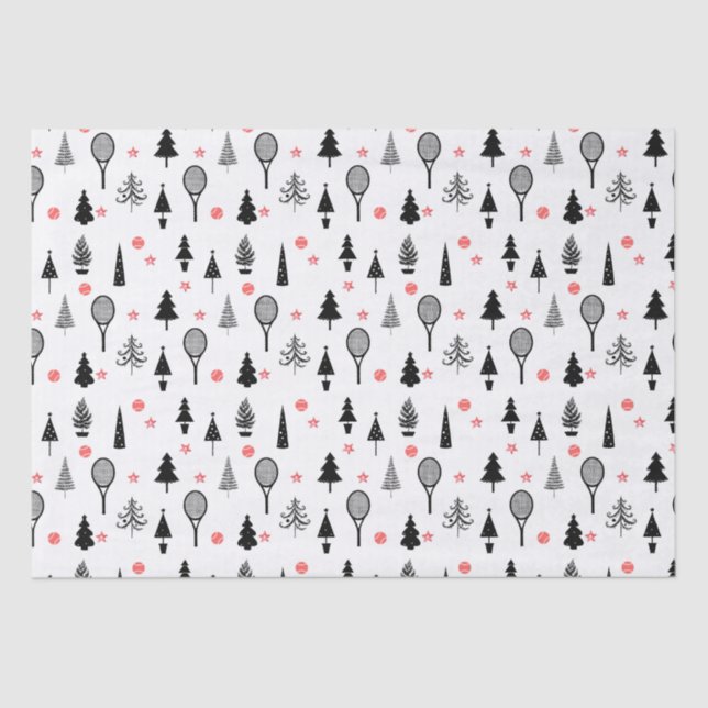 Papier Mousseline 🎄 arbres de Noël et 🎾 raquettes de tennis (Recto)
