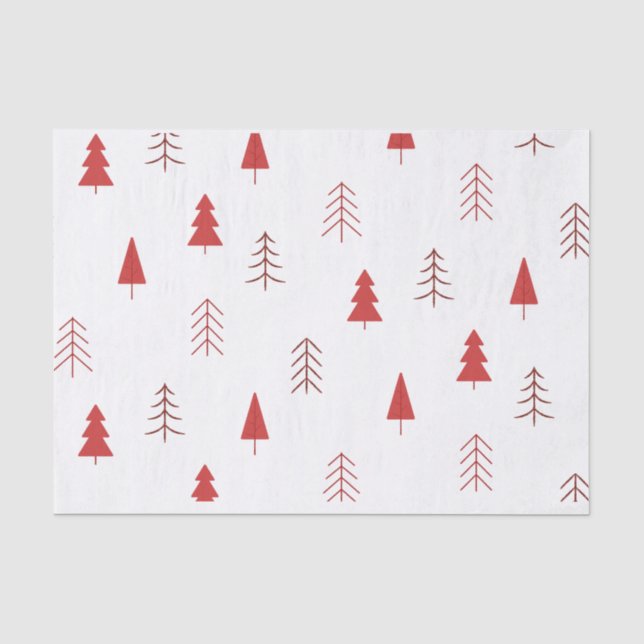Papier Mousseline Arbres de Noël festifs (Recto)