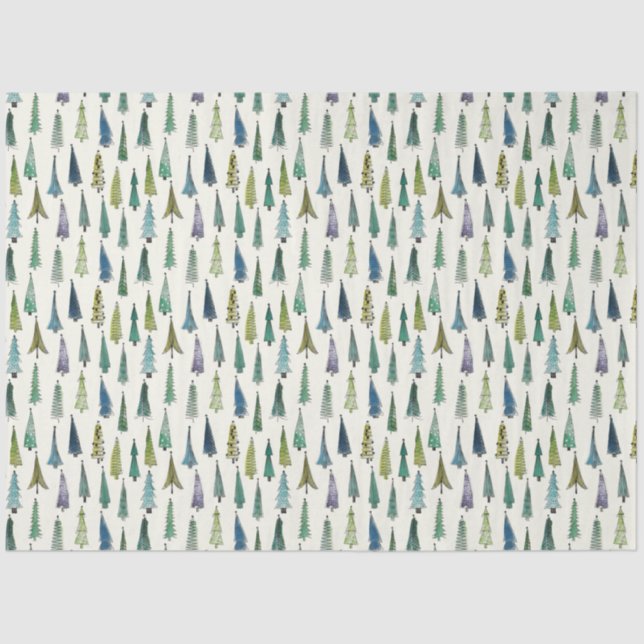 Papier Mousseline Arbres de Noël funky (Belle Art Illustré) (Recto)