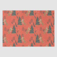 Arbres de Noël & tigres motif sur dos orange