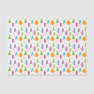 Papier Mousseline Arbres de Noël Whimsical colorés
