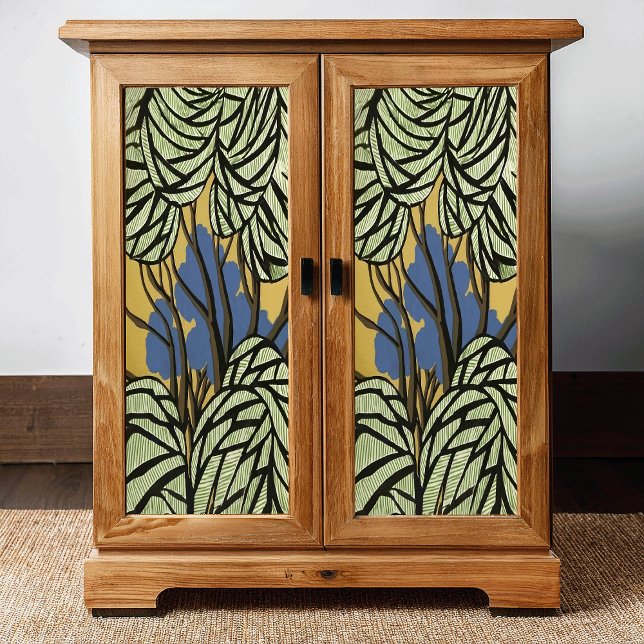 Papier Mousseline Arbres de style primitif et découpage Feuille (Créateur téléchargé)