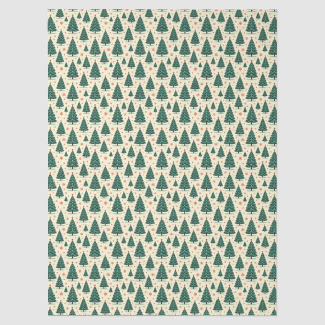Papier Mousseline Arbres et flocons de neige (Recto)