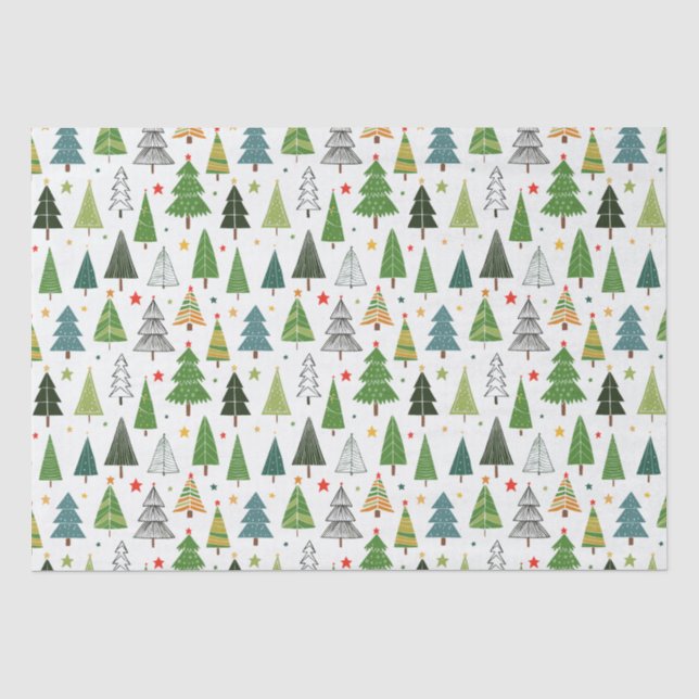 Papier Mousseline Arbres rétro (Recto)