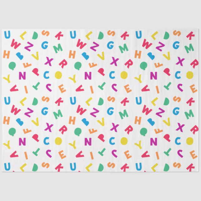 Papier Mousseline Arc en ciel Alphabet Scramble Papier (Recto)