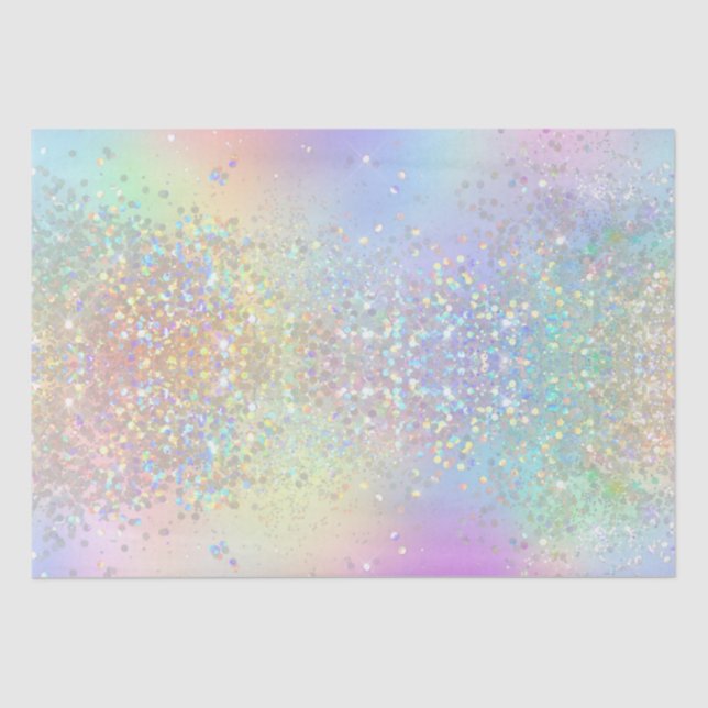 Papier Mousseline Arc-en-ciel Iridescente huile et Parties scintilla (Recto)