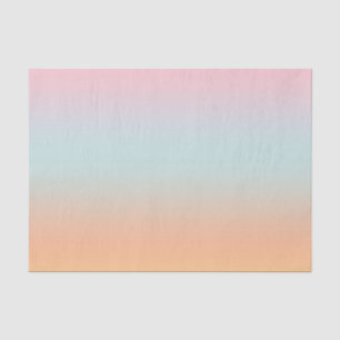 Papier Mousseline Arc-en-ciel Ombre rose bleu Peach personnalisé