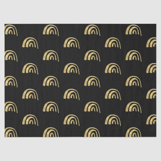Papier Mousseline Arc-en-ciel or et noir  (Recto)