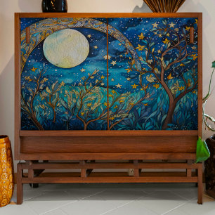 Papier Mousseline Arc en ciel sur la lune découpage papier de tissu