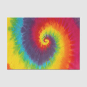 Papier Mousseline Arc-en-ciel Tourbillon Tie Dye Groovy Cool