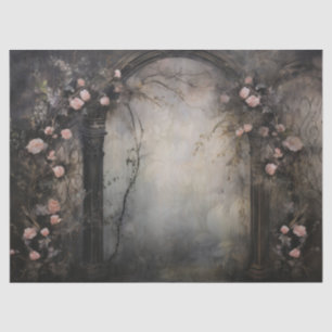 Papier Mousseline Arc gothique sombre et florales vintage pour décou