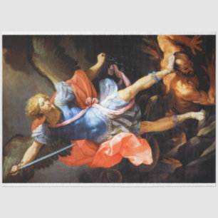 Papier Mousseline Archange Michael piétine Satan, Guido Reni