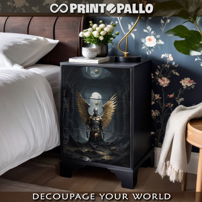 Papier Mousseline Archange noir surgissant de la terre morte (Créateur téléchargé)