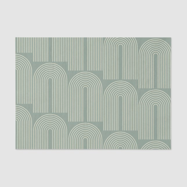 Papier Mousseline Arche contemporaine Art en Sage Green (Recto)