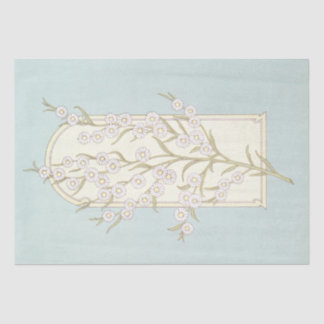 Papier Mousseline Arche Fleur Faisy Turquoise Découpage bleu