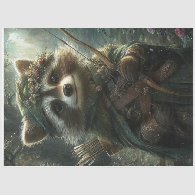 Papier Mousseline Archer de la forêt de Racoon enchantée (Recto)