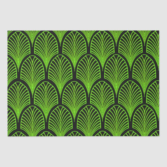 Papier Mousseline Arches Art Déco Vert Élégantes (Recto)
