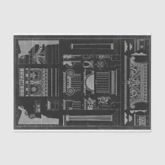 Papier Mousseline Architecture graphique IV (Recto)