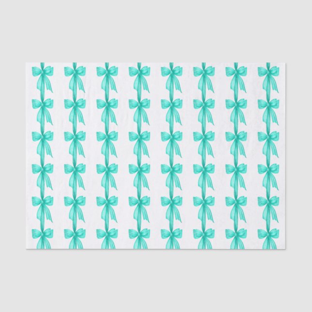 Papier Mousseline Arcs Coquette Turquoise Aquarelle (Recto)