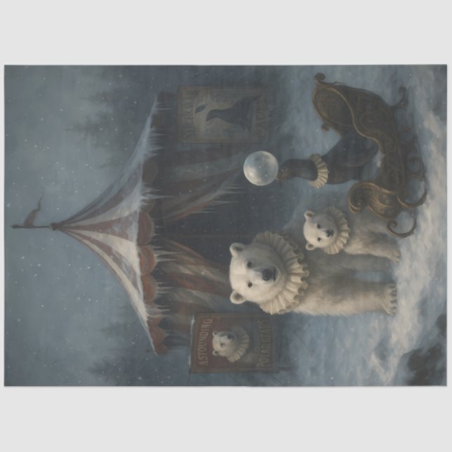 Papier Mousseline Arctic Circus Polar Bear Winter Carnival Decoupage (Recto)