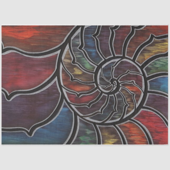 Papier Mousseline Argent arc-en-ciel Nautilus (Recto)