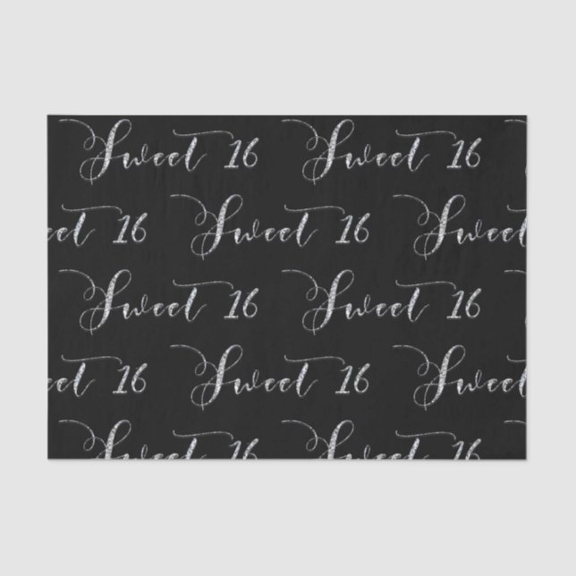 Papier Mousseline Argent Douce 16 Seize TOUTE COULEUR Fête d'anniver (Recto)