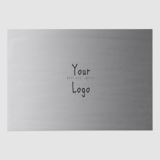 Papier Mousseline Argent élégant de gradient avec le logo fait sur (Recto)
