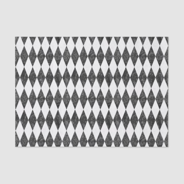 Papier Mousseline Arlequin noir blanc-glace classique Jacquard diama (Recto)