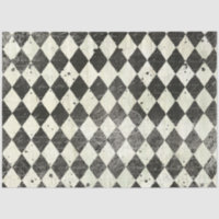 Arlequin Noir en Crème Ephémère Découpage bois