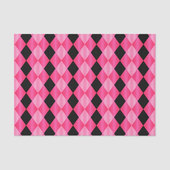 Papier Mousseline Arlequin plié, PAPIER PAPIER Pink-Black-TISSU (Recto)